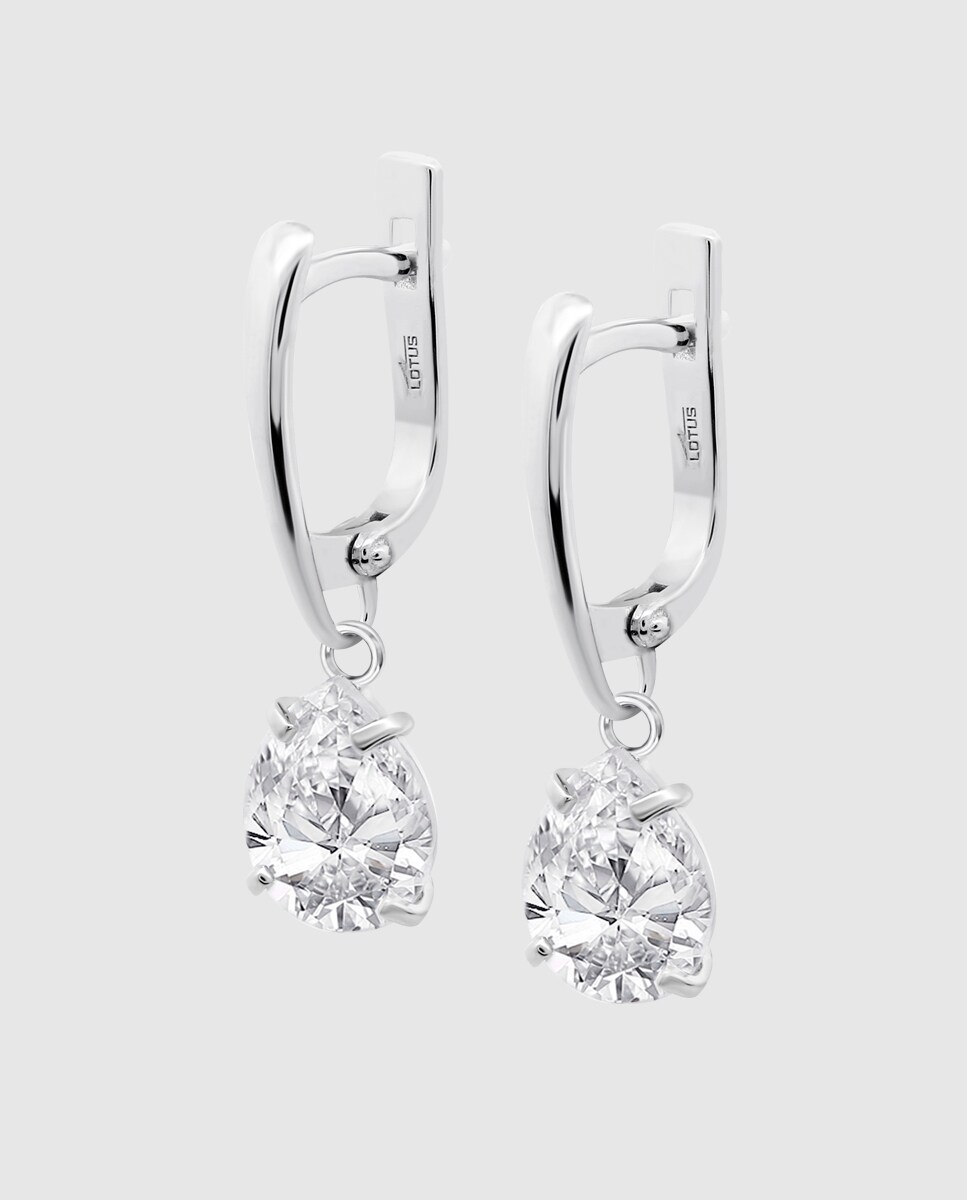 Pendiente Lotus Silver LP3809-4/1 Essentials de plata acabado brillo con circonita Blanco-1