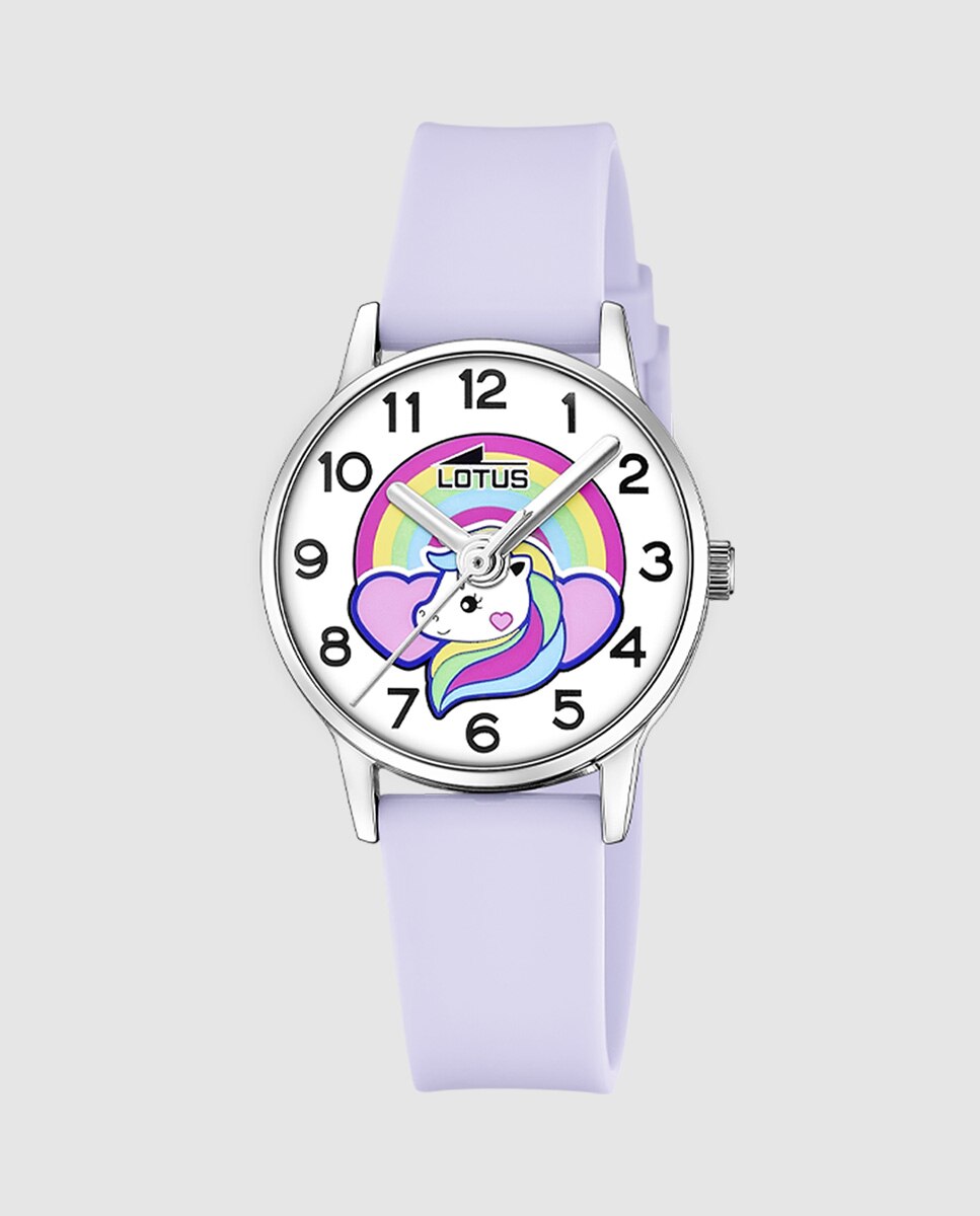 Reloj infantil de niña 19001/4 junior collection de caucho morado con pulsera de regalo - LOTUS - Lila Lila-2