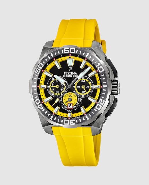 Imagen 0 de Reloj de hombre F20725/1 Chrono Bike de caucho amarillo