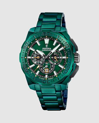 Groene - Heren - Festina Chrono Bike - 46 mm - Chronograaf