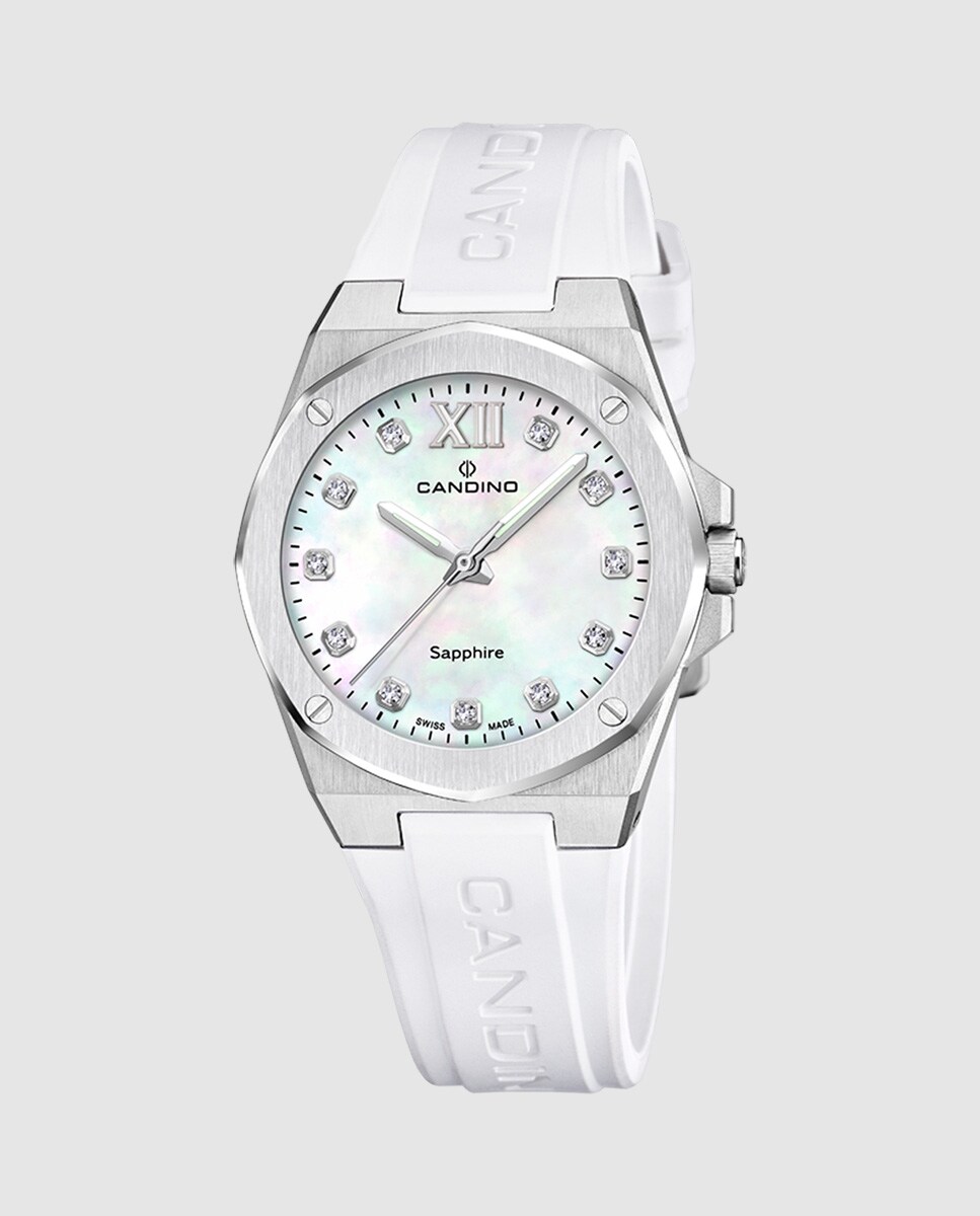 Reloj de mujer C4777/6 Lady Elegance de caucho blanco Blanco-1