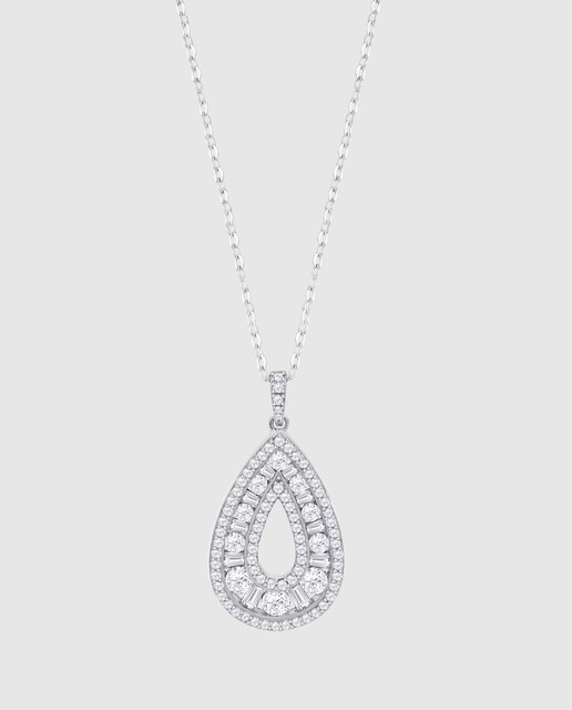 Imagen 0 de Collar Lotus Silver LP3883-1/1 Glam de plata acabado brillo con circonita
