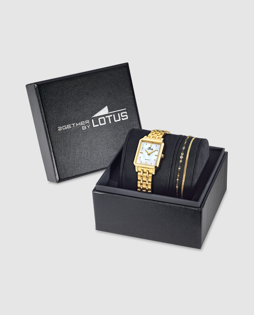 Imagen 0 de Reloj de mujer 19009/1 2gether en acero dorado con pulsera de acero de regalo Oro