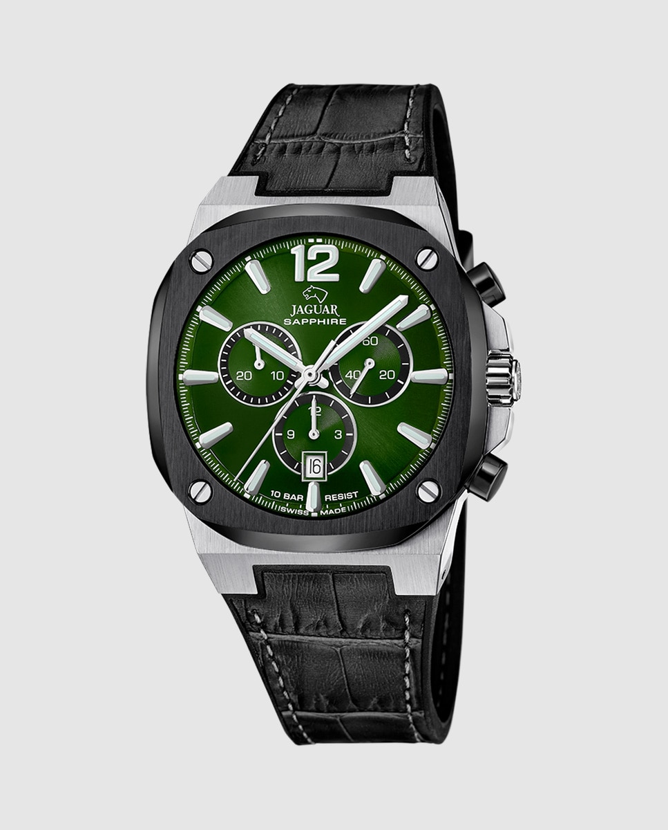 Imagen 0 de Reloj de hombre j1026/5 rondcarre de piel negro Negro