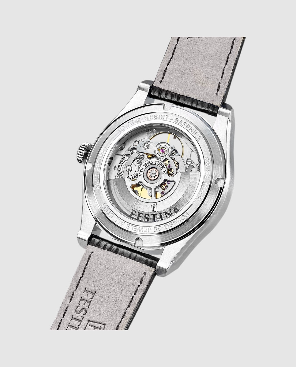 Reloj automático de hombre f20095 3 swiss made automatico de piel - Festina - Negro Negro-2