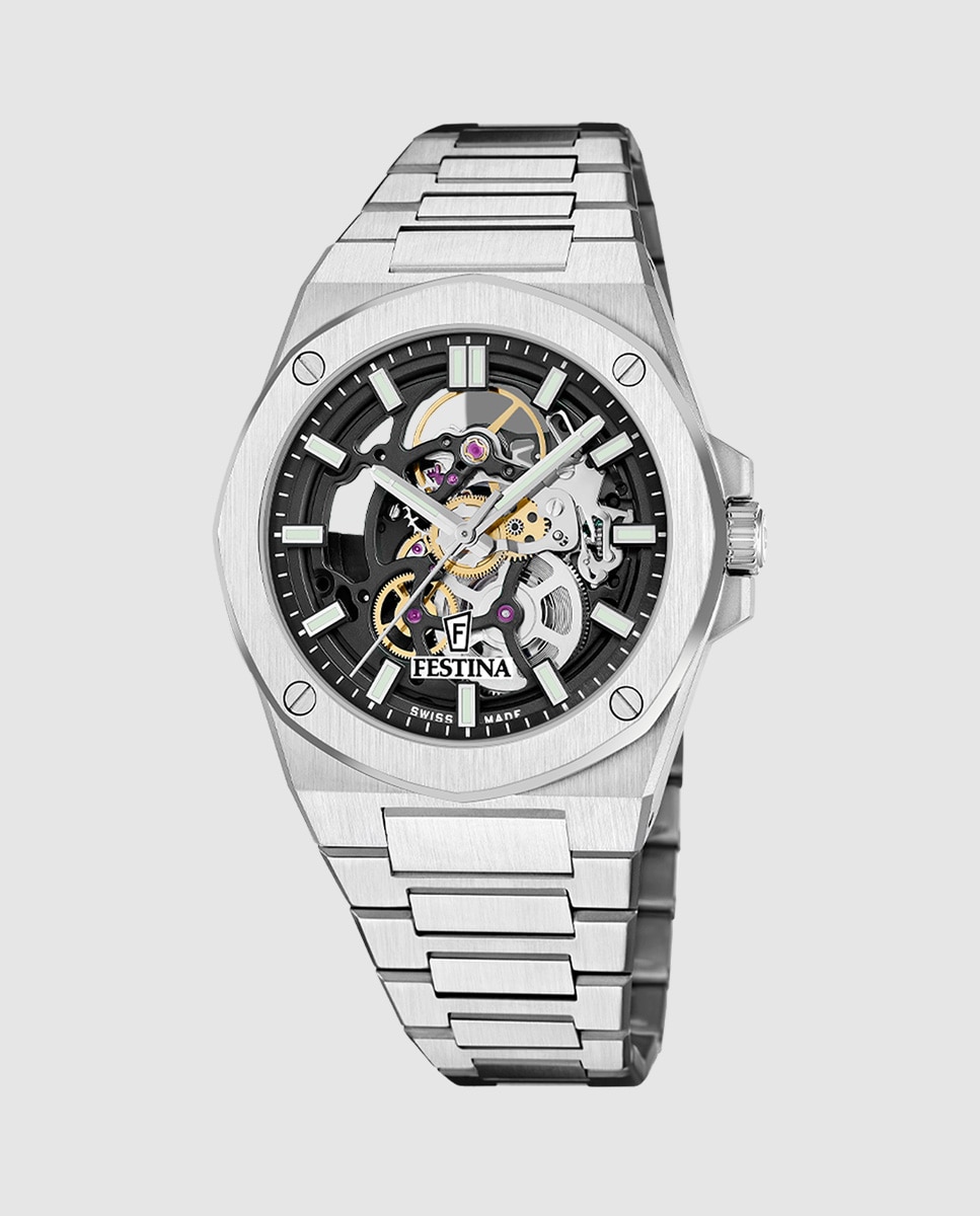 Reloj de hombre f22006/4 swiss made automatico - Festina - Plateado Plateado-1