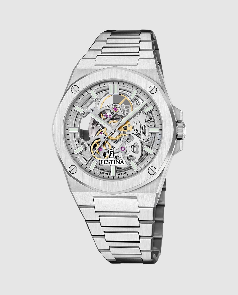 Reloj de hombre f22006/1 swiss made automatico - Festina - Plateado Plateado-1