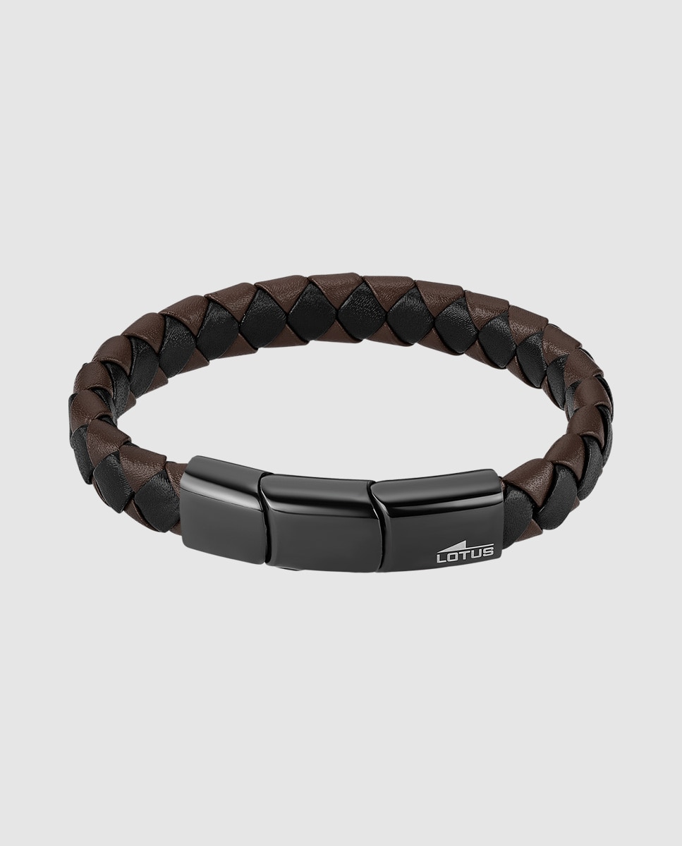 Diseño Moderno Pulsera LOTUS Style Men In Black LS2218-2/1 - Brazalete Negro De Acero Para Hombre, Diseño Elegante Y Moderno Pulsera Hombre Plata