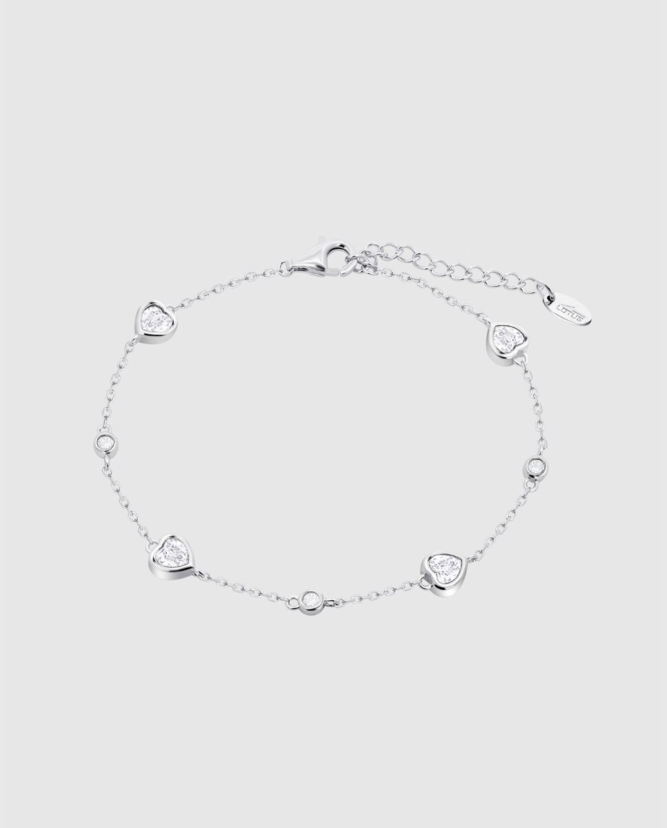 Pulsera lotus silver lp3925-2/1 moments de plata acabado brillo con circonita y motivo corazón - Blanco Blanco-1