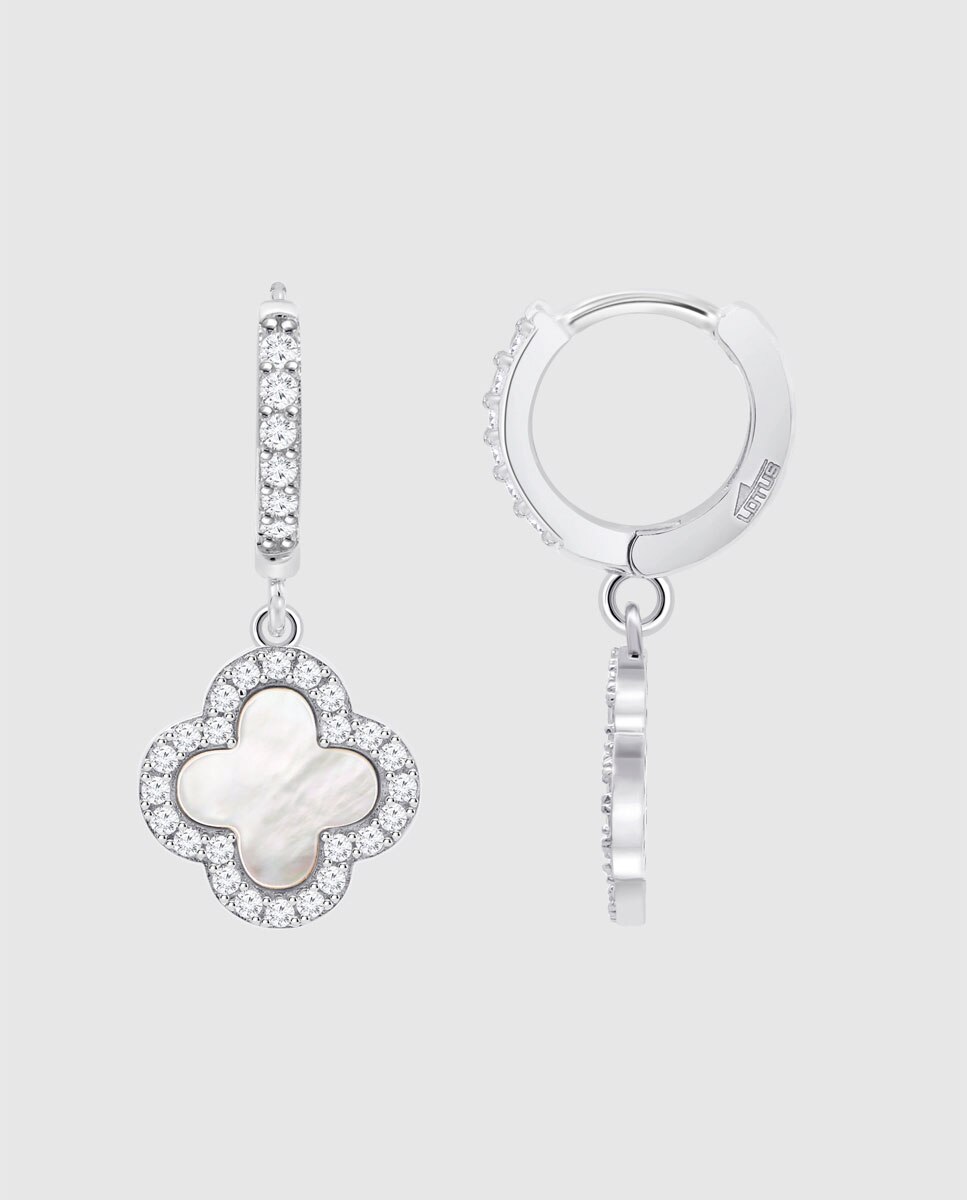 Aro lotus silver lp3927-4 2 trendy de plata acabado brillo con circonita y motivo flor - Plata Plata-2