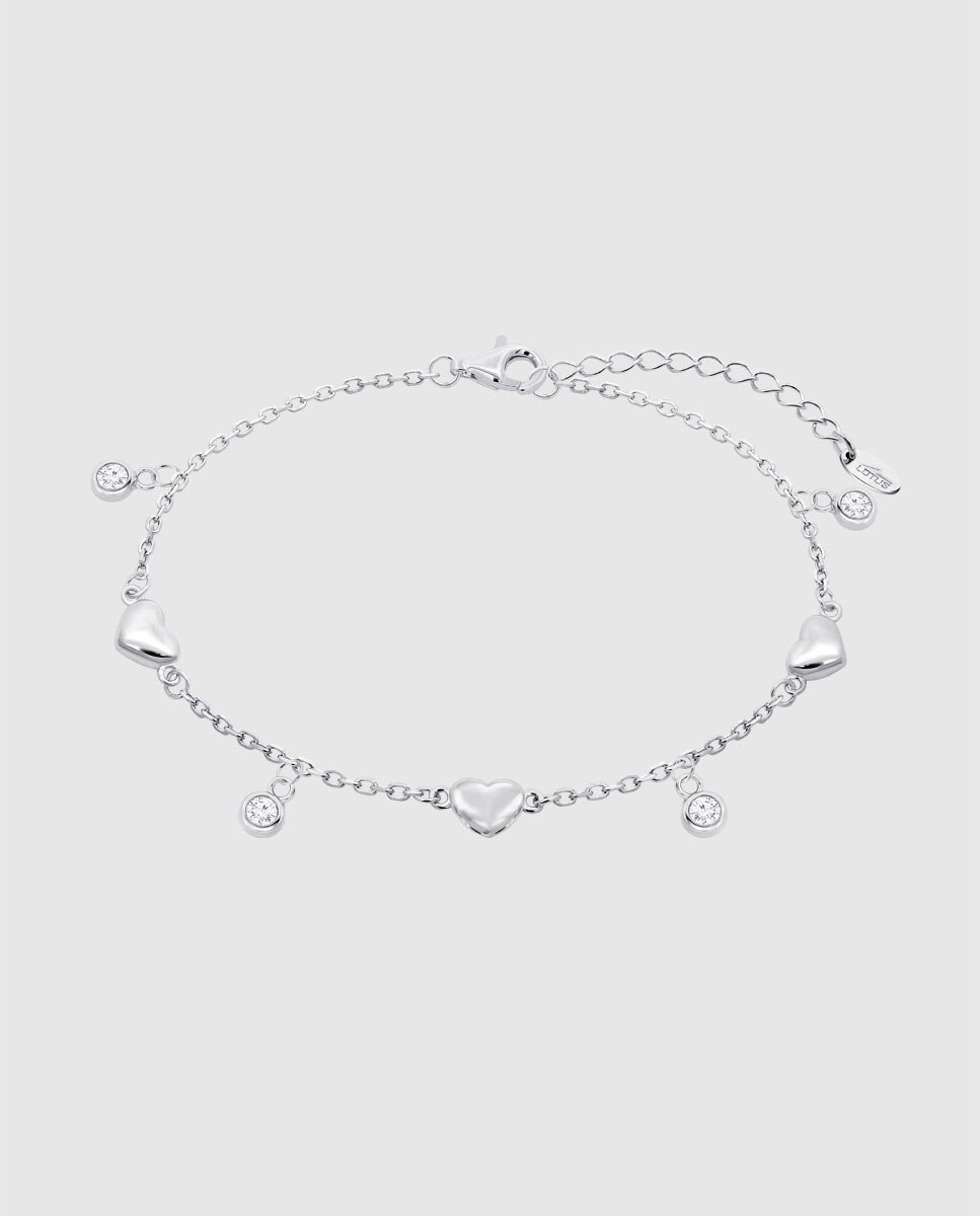 Pulsera lotus silver lp3942-2/1 moments de plata acabado brillo con circonita y motivo corazón - Blanco Blanco-1