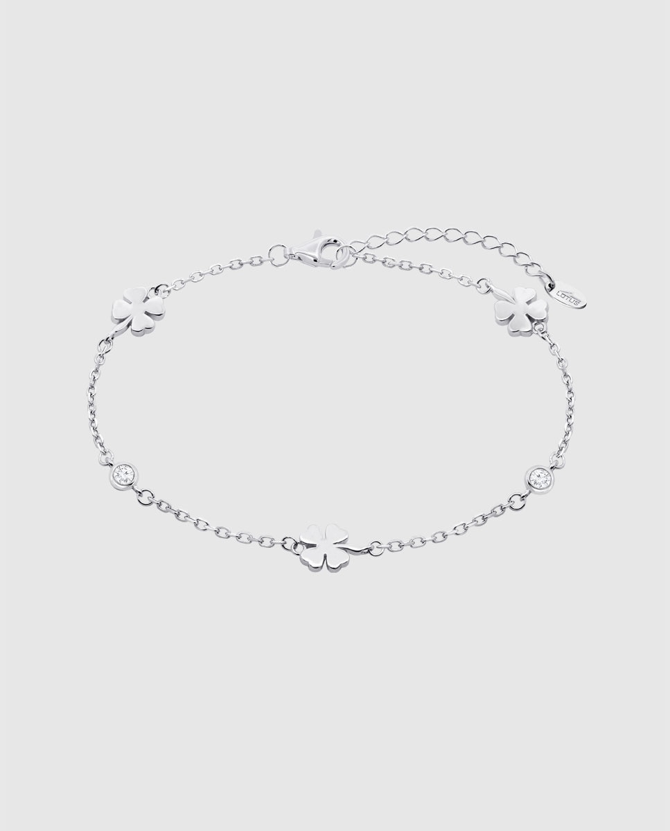 Pulsera lotus silver lp3944-2/1 mystic de plata acabado brillo con circonita y motivo trébol - Blanco Blanco-1