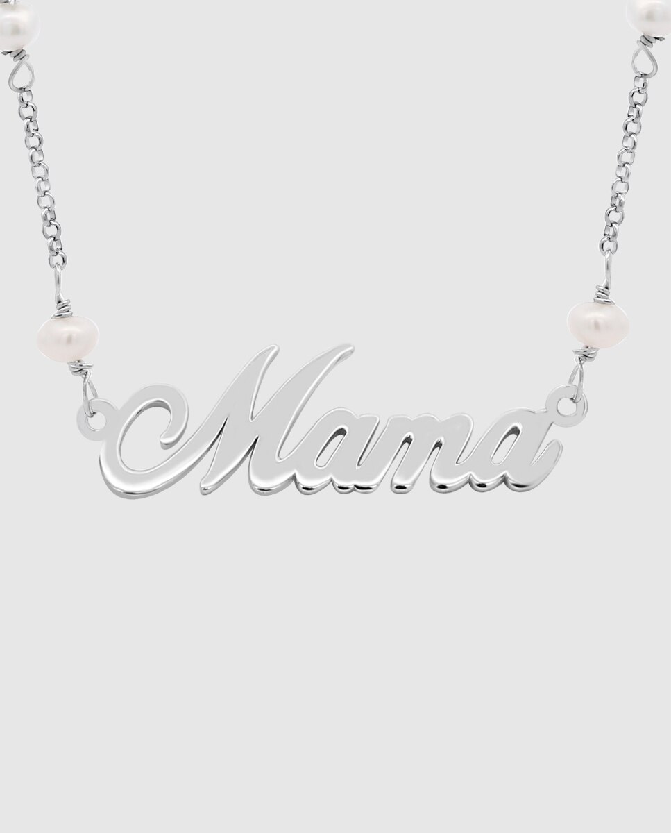 Collar lotus silver lp3949-1/1 mother's love de plata acabado brillo y motivo mamá - Plata Plata-2