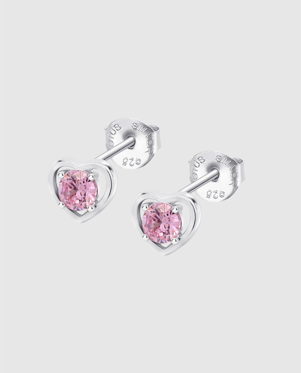 Imagen 0 de Pendiente lotus silver lp3092-4/3 moments de plata acabado brillo con circonita y motivo corazón Rosa
