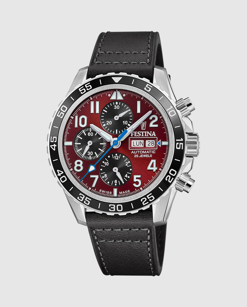 Reloj de hombre f20056/4 swiss made automatico de piel - Festina - Negro Negro-1