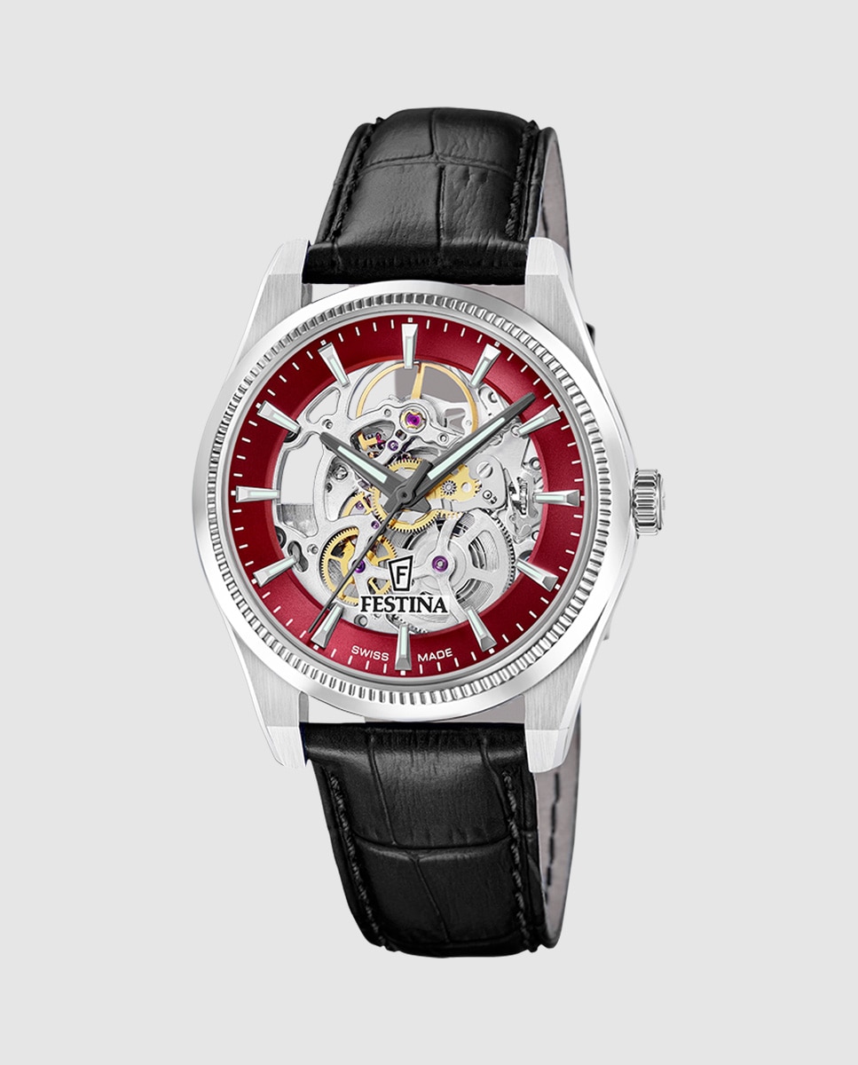 Reloj de hombre f20095/4 swiss made automatico de piel - Festina - Negro Negro-1