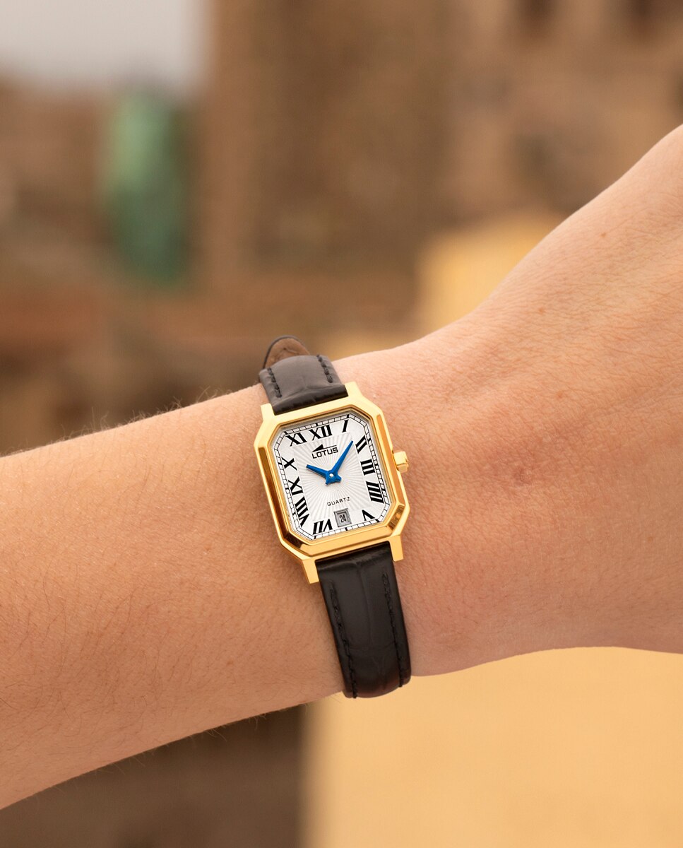Reloj de mujer 19083/1 square series de piel - LOTUS - Negro Negro-5