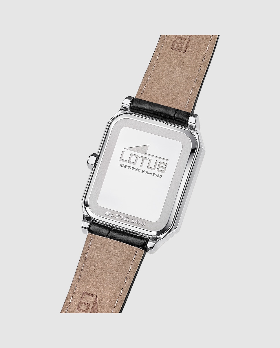 Reloj de hombre 19080/3 square series de piel - LOTUS - Negro Negro-3