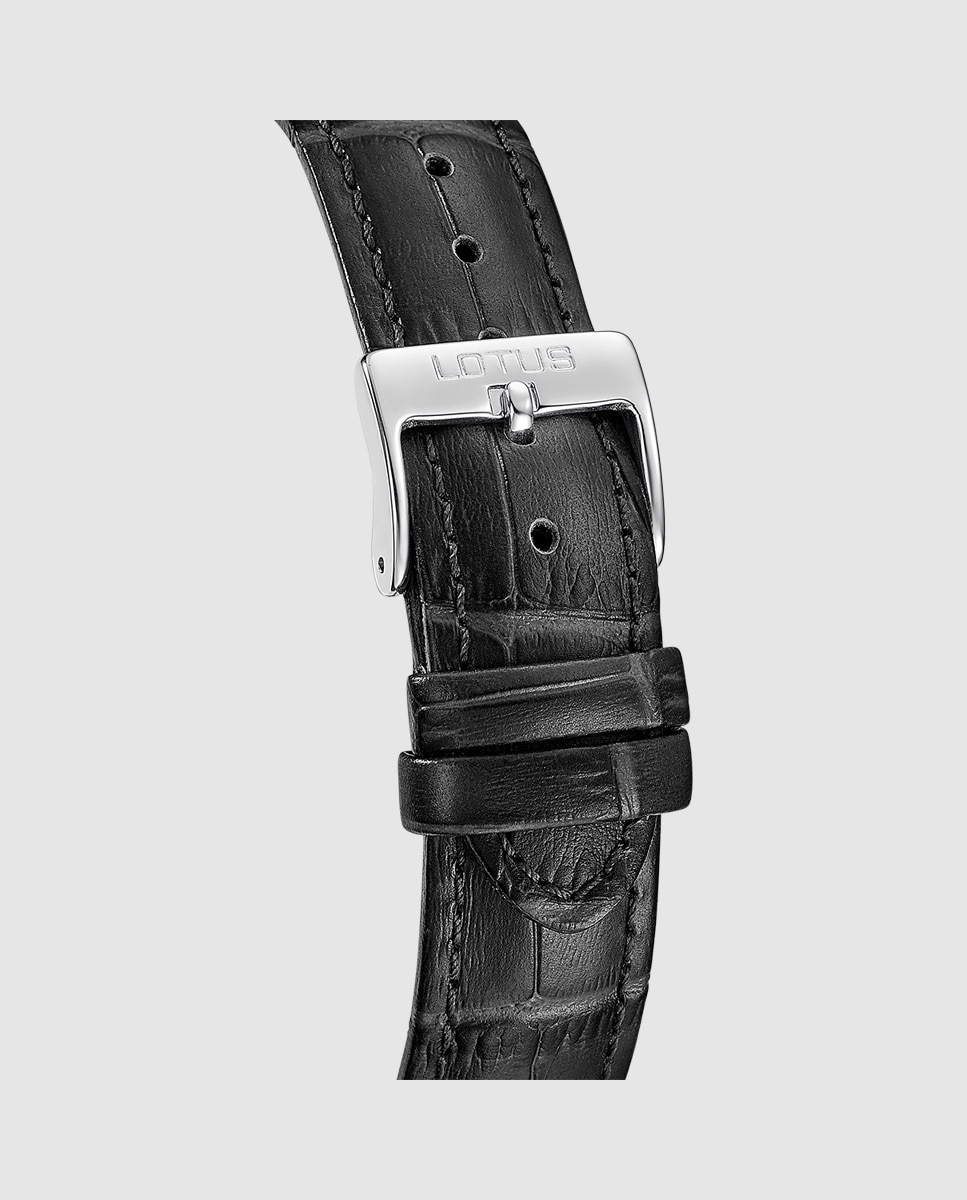 Reloj de hombre 19080/3 square series de piel - LOTUS - Negro Negro-4
