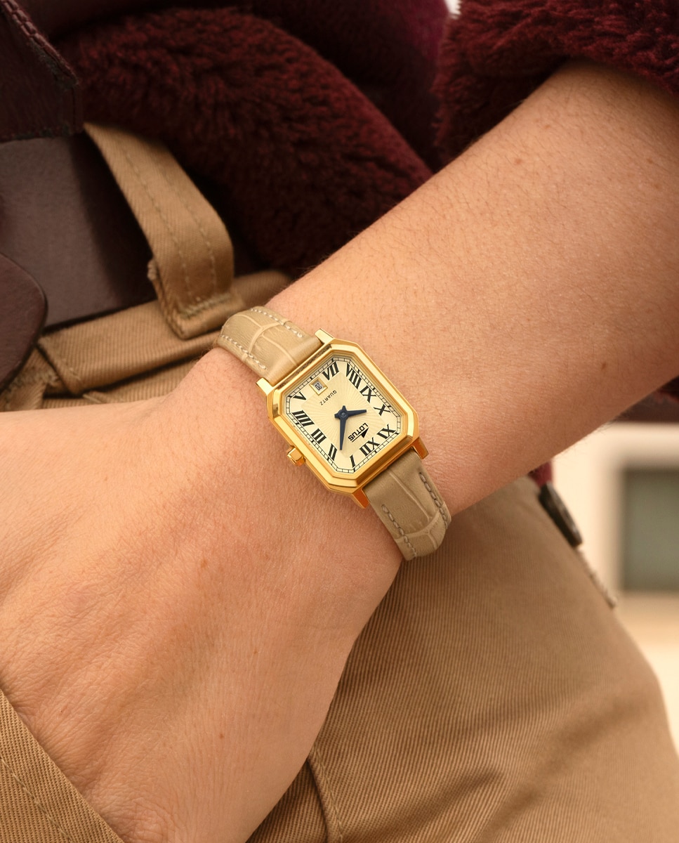 Reloj de mujer 19083/2 square series de piel - LOTUS - Marrón Marrón-5
