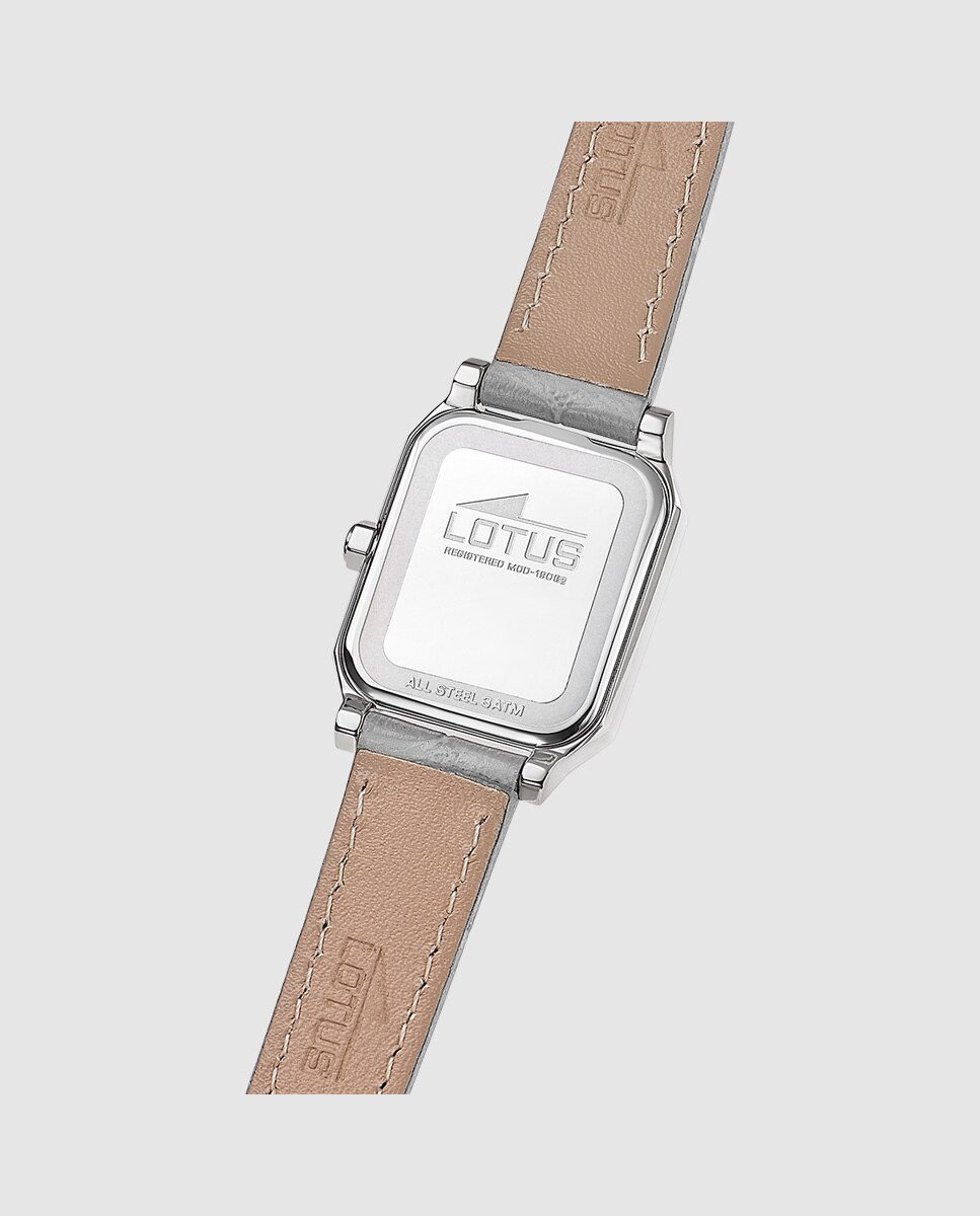 Reloj de mujer 19082/2 square series de piel - LOTUS - Gris Gris-2