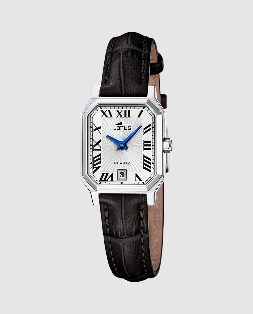 Imagen 0 de Reloj de mujer 19082/1 square series de piel negro Negro