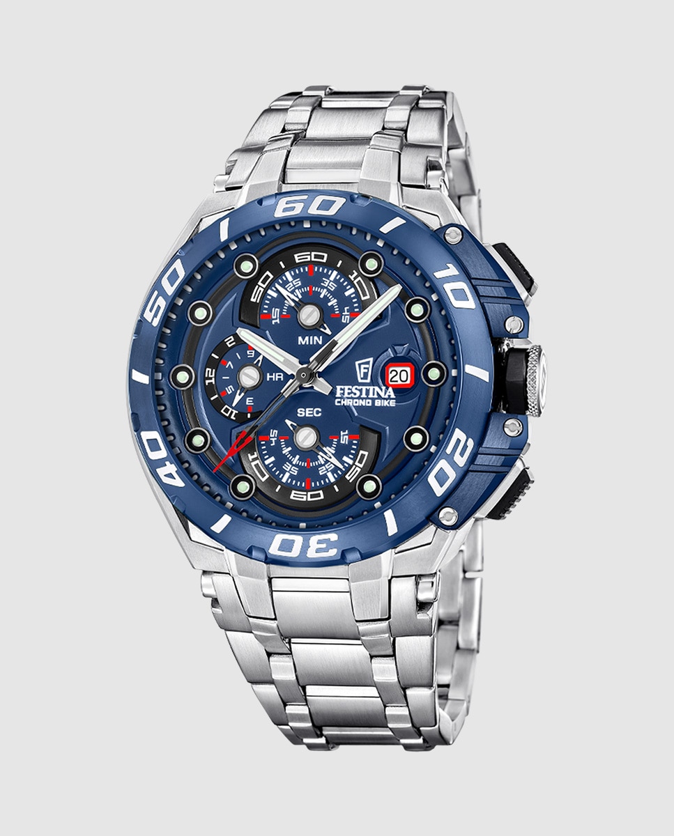 Imagen 0 de Reloj de hombre f20754/4 chrono bike de acero plata Plata