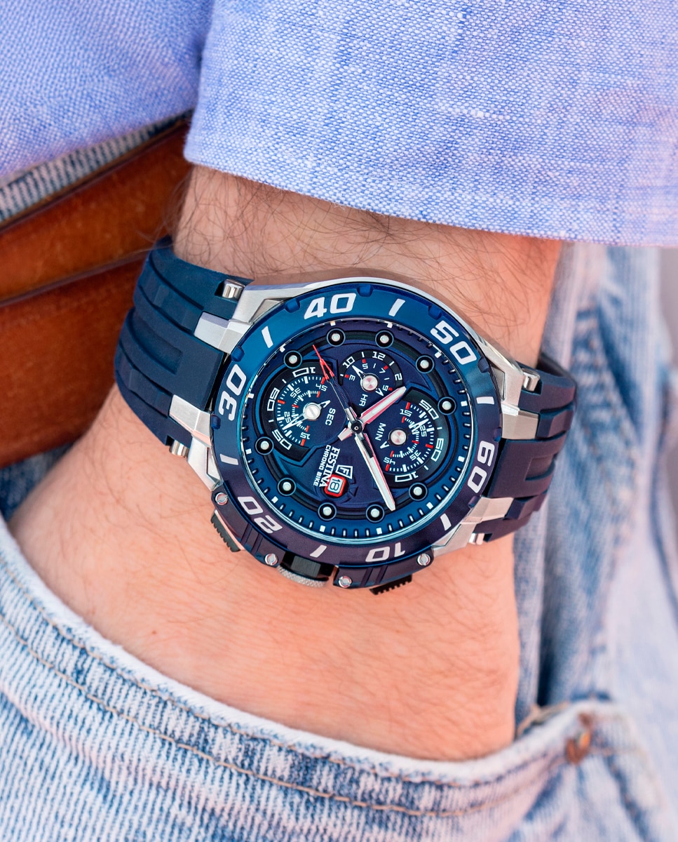Reloj de hombre f20755/4 chrono bike de caucho - Festina - Azul Azul-4