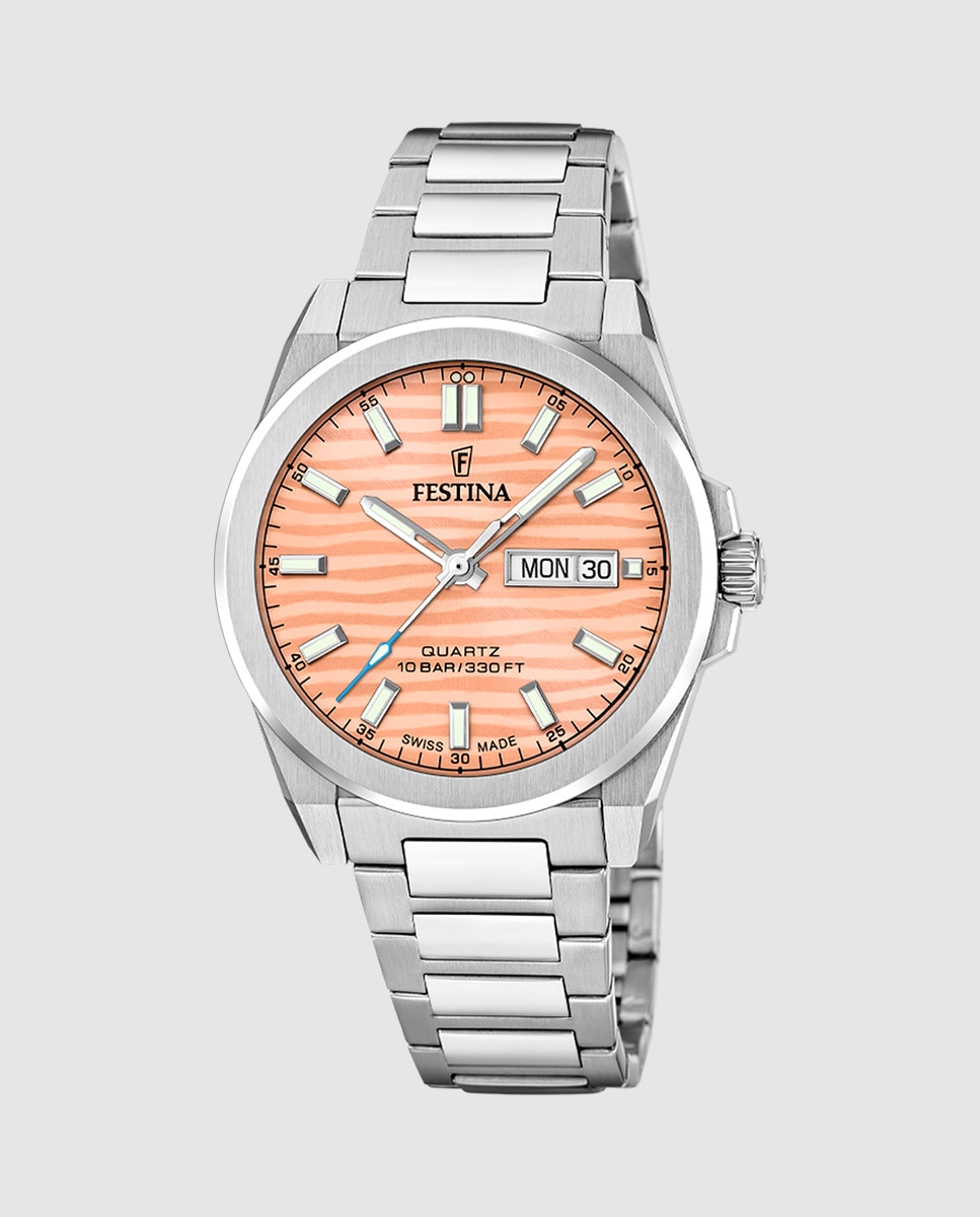 Reloj de hombre f20073/7 swiss made acero clasico de acero plata Plata Festina Plata-1