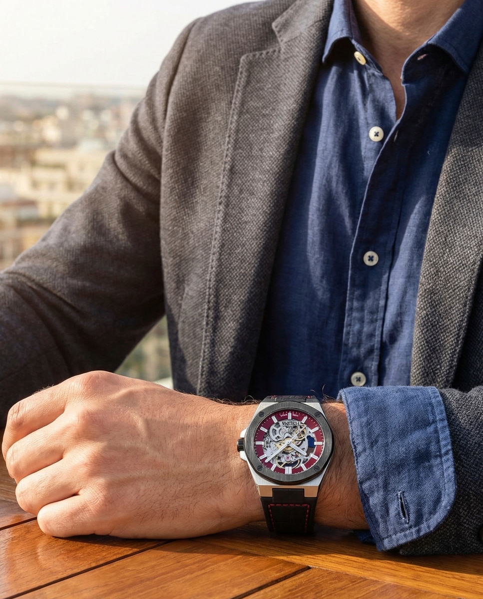 Imagen 4 de Reloj automático de hombre f22009/2 swiss made automatico de piel - Festina - Negro Negro