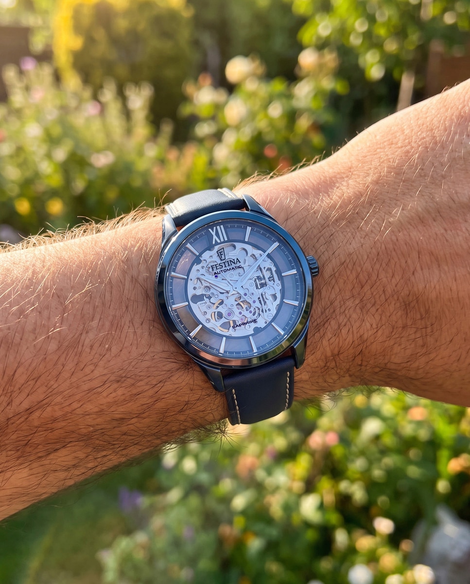 Imagen 2 de Reloj automático de hombre f20795/1 automatico de piel - Festina - Azul Azul