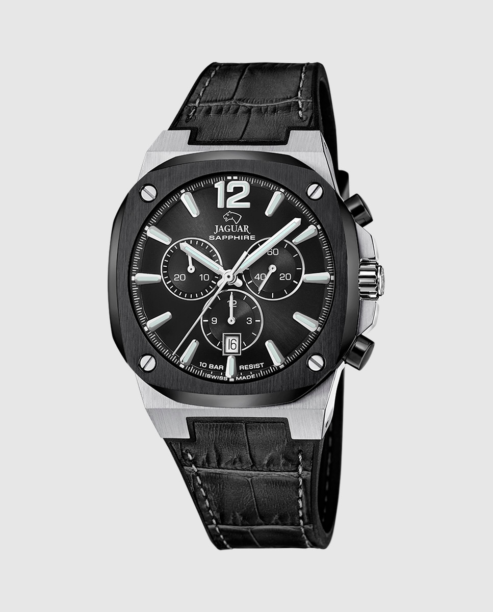 Imagen 1 de Reloj de hombre j1026/7 swiss made rondcarre de caucho Negro