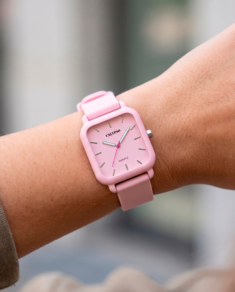 Reloj de mujer k6086/2 trendy de silicona - Calypso - Rosa Rosa-2