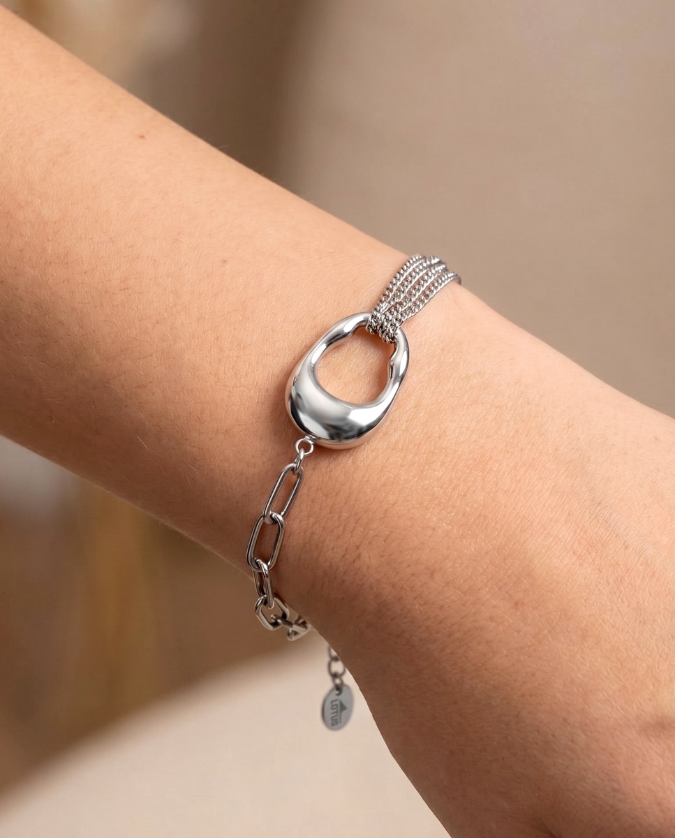 Imagen 2 de Pulsera de eslabones urban woman de acero inoxidable acabado brillo - LOTUS - Plata Plata