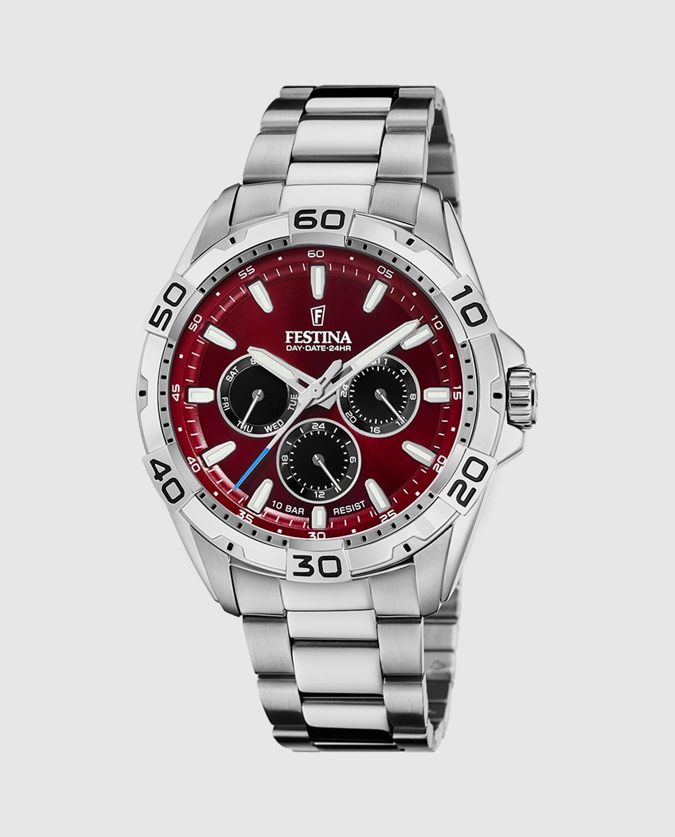 Imagen 1 de Reloj de hombre f20623/9 multifuncion de acero inoxidable Plateado