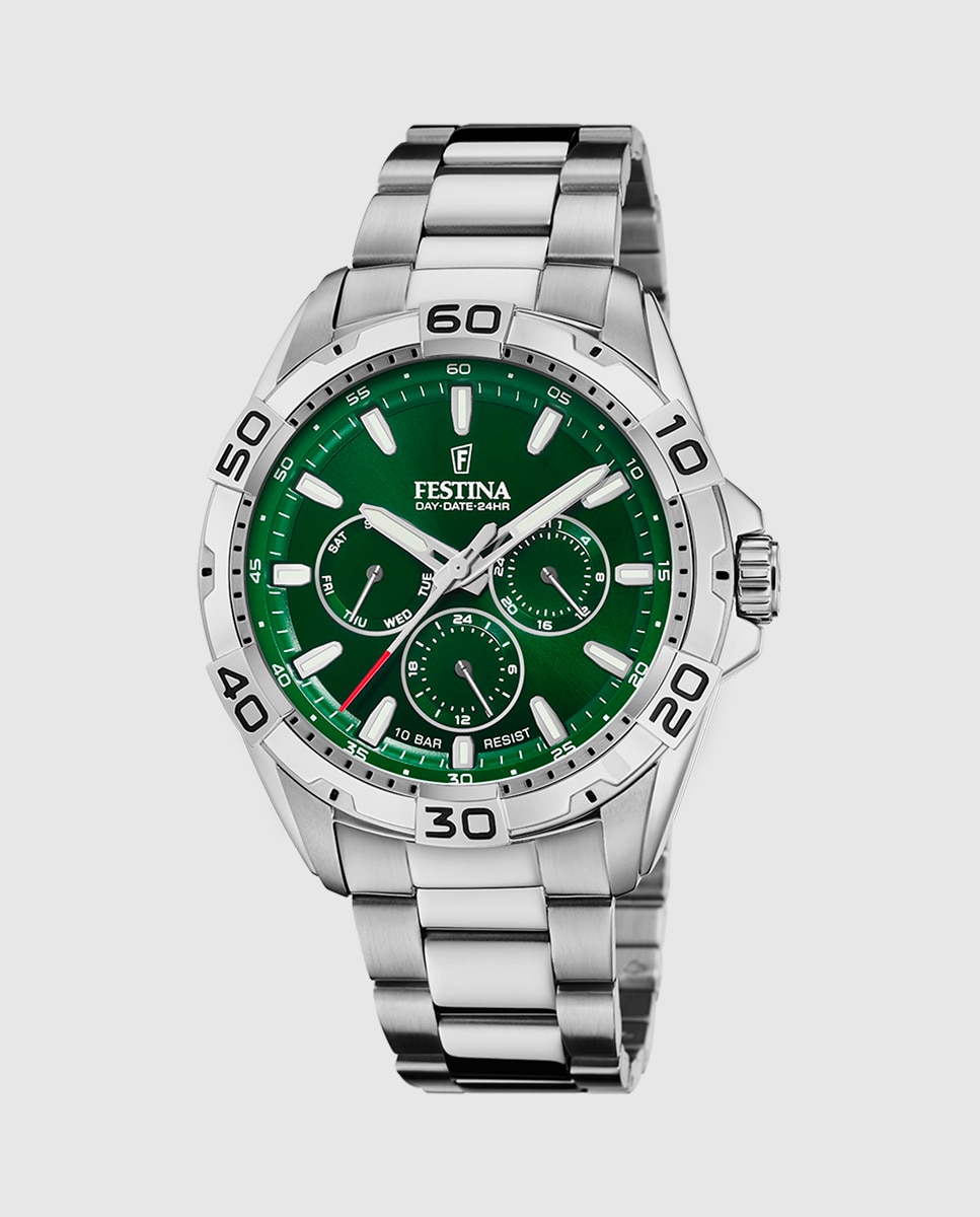 Imagen 1 de Reloj de hombre f20623/8 multifuncion de acero inoxidable Plateado