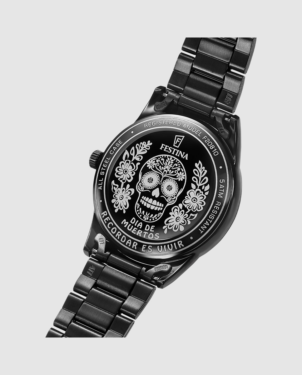Imagen 3 de Reloj de hombre f20810/1 edición limitada día de muertos de acero inoxidable - Festina - Negro Negro