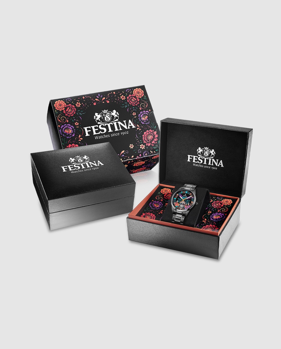 Imagen 5 de Reloj de hombre f20810/1 edición limitada día de muertos de acero inoxidable - Festina - Negro Negro
