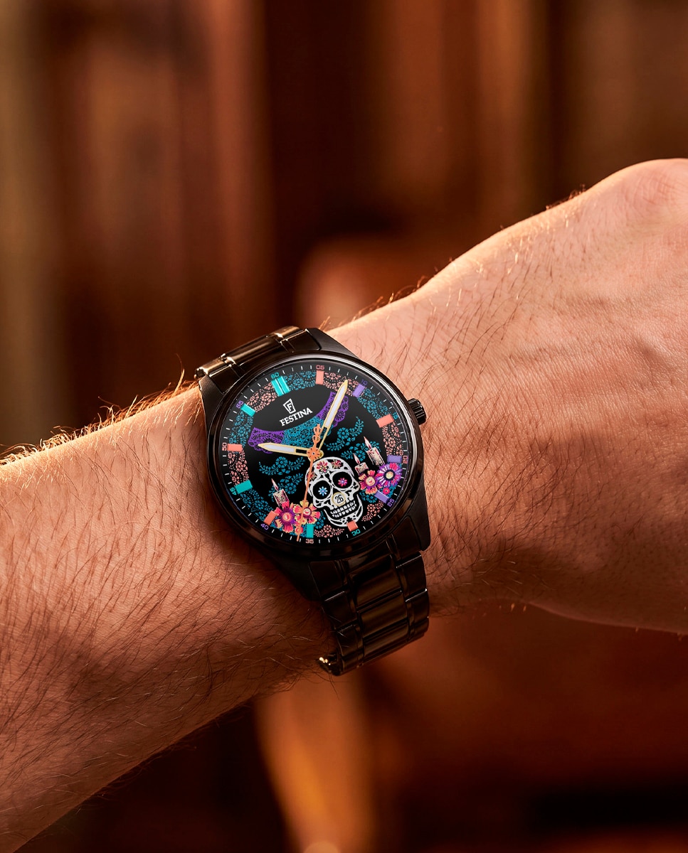 Imagen 7 de Reloj de hombre f20810/1 edición limitada día de muertos de acero inoxidable - Festina - Negro Negro