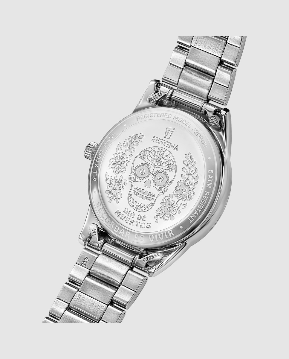 Imagen 3 de Reloj de hombre f20809/1 edición limitada día de muertos de acero inoxidable - Festina - Plateado Plateado