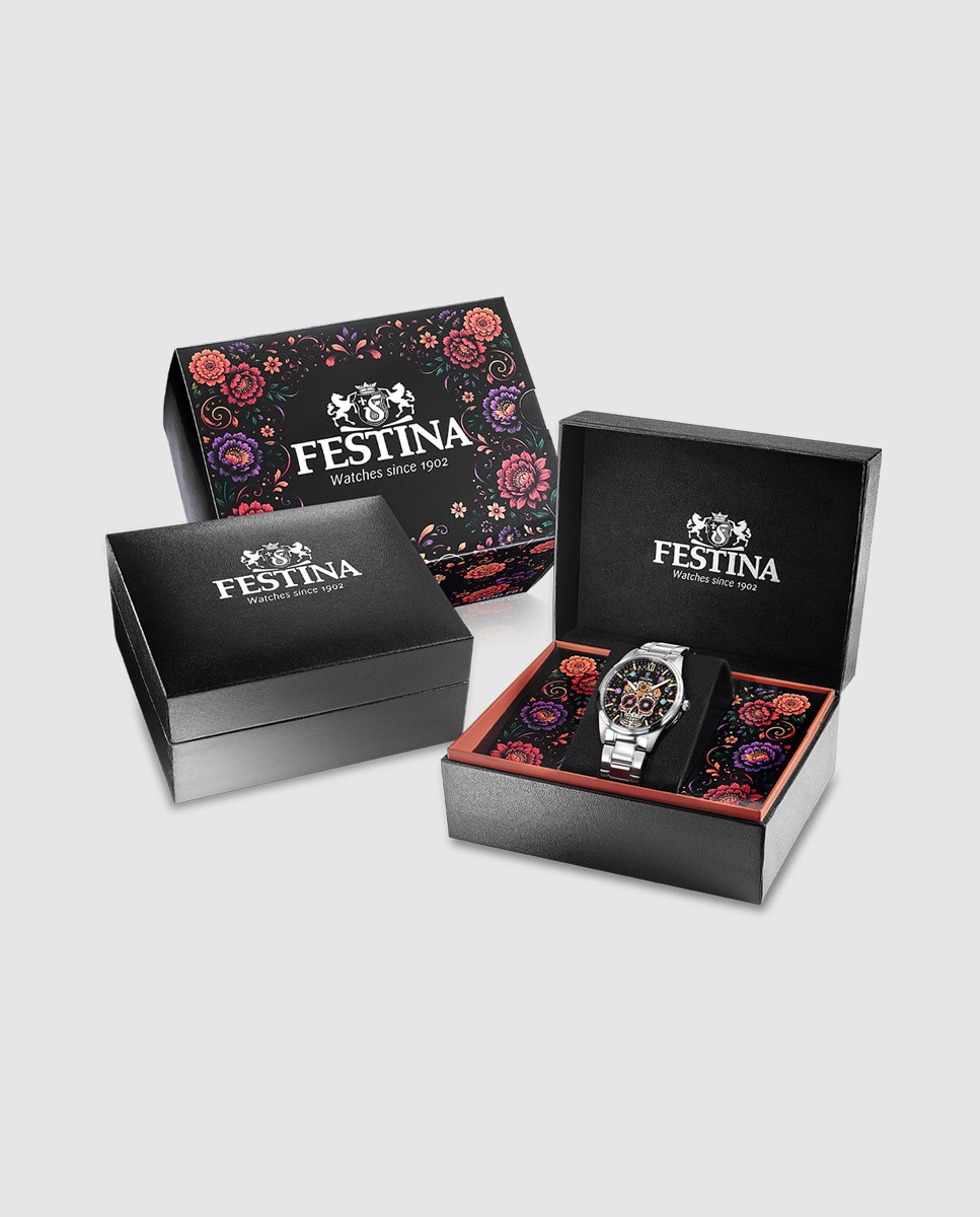 Imagen 5 de Reloj de hombre f20809/1 edición limitada día de muertos de acero inoxidable - Festina - Plateado Plateado