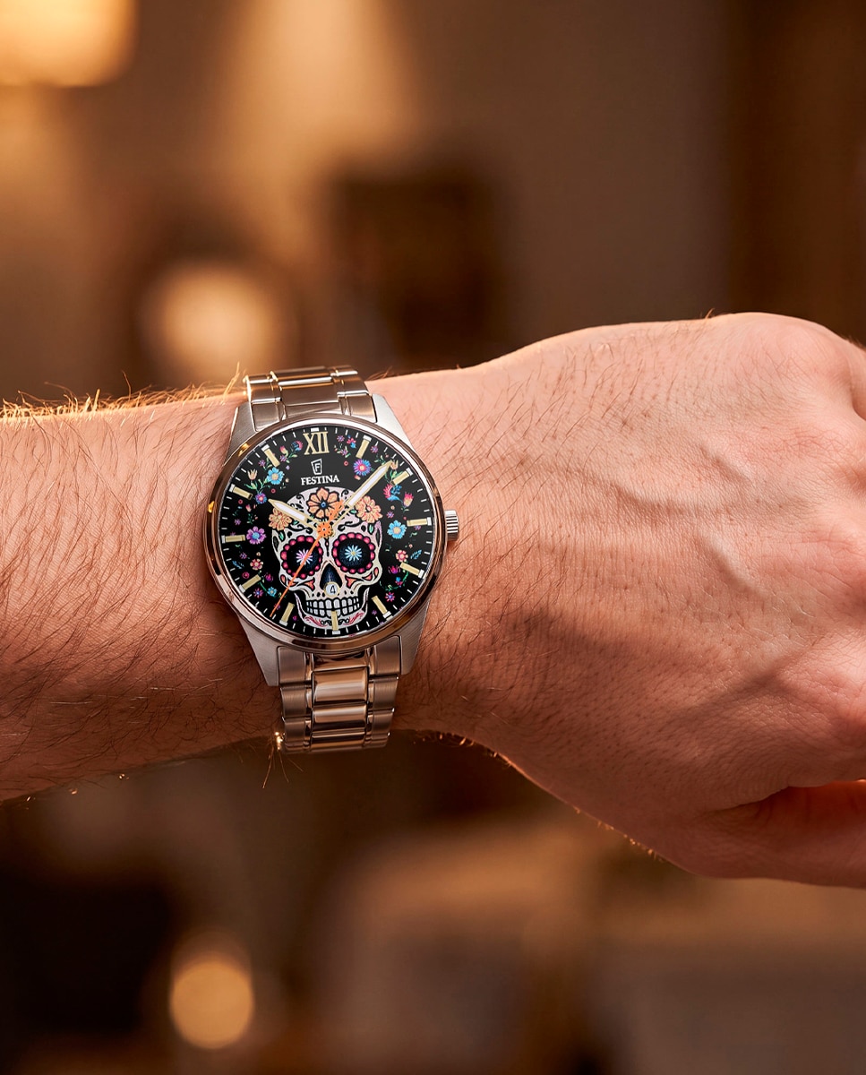 Imagen 7 de Reloj de hombre f20809/1 edición limitada día de muertos de acero inoxidable - Festina - Plateado Plateado