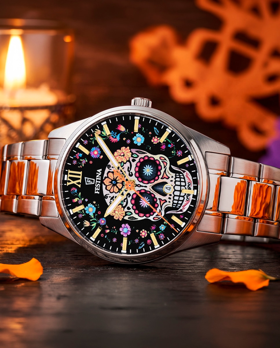 Imagen 9 de Reloj de hombre f20809/1 edición limitada día de muertos de acero inoxidable - Festina - Plateado Plateado