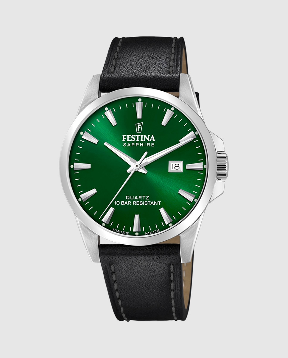 Imagen 1 de Reloj de hombre f20025/7 swiss made correa clasico de piel Negro