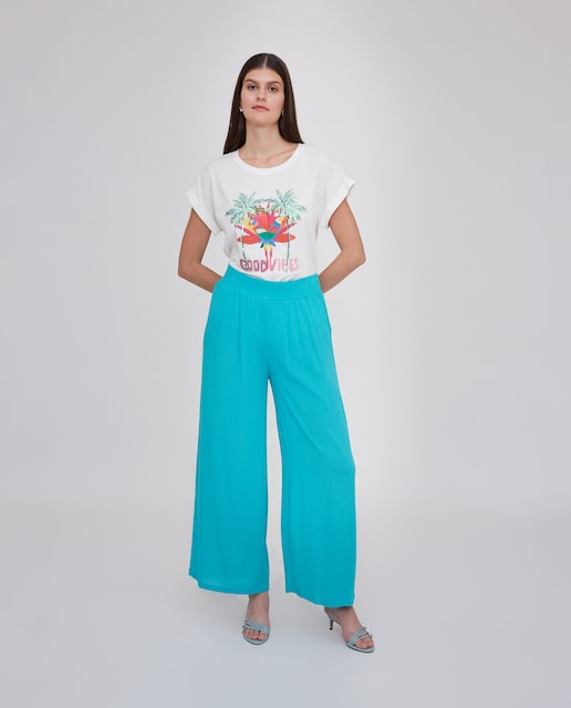 Imagen 0 de Pantalón ancho de mujer con cintura elástica