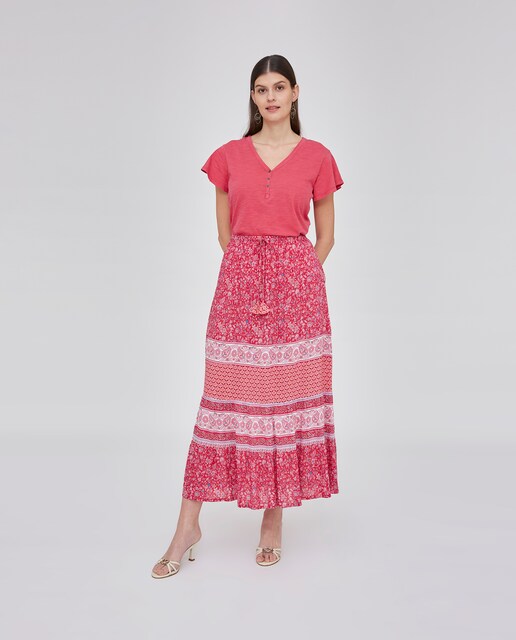 Imagen 0 de Falda estampada con cintura elástica