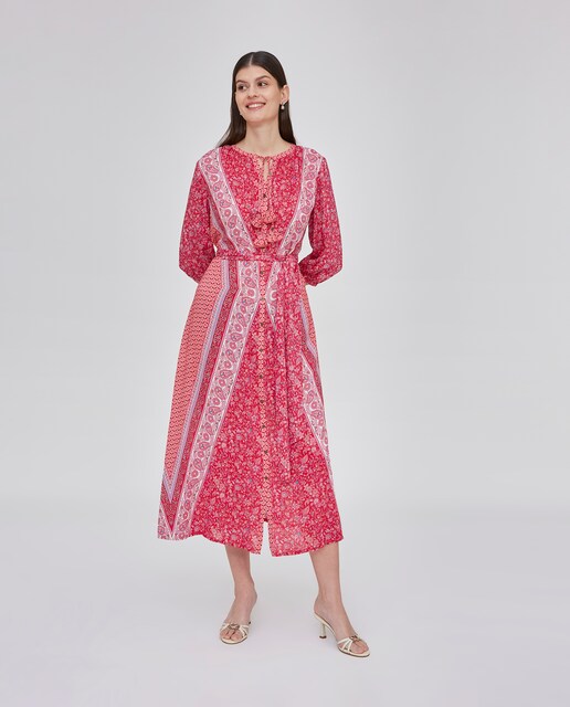 Imagen 0 de Vestido estampado con manga tres cuartos