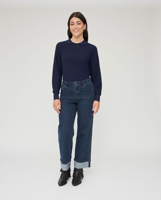 Imagen 0 de Pantalon de mujer denim dobladillo bajo