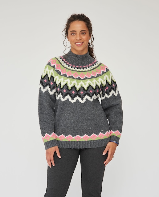 Imagen 0 de Jersey de mujer punto con cenefa en cuello y bajo