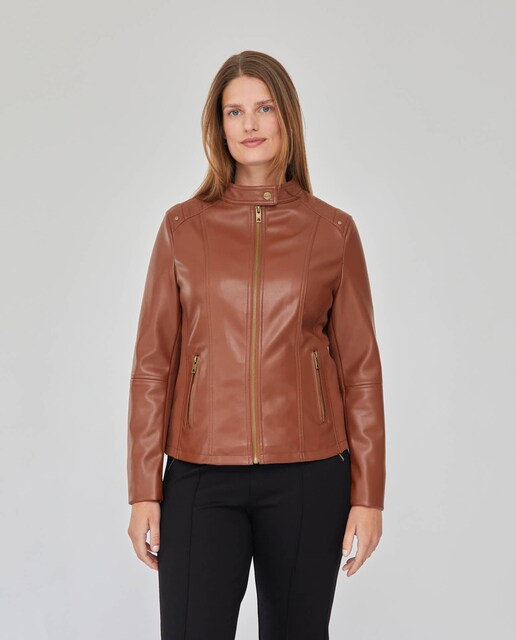 Imagen 0 de Cazadora efecto piel cuello mao